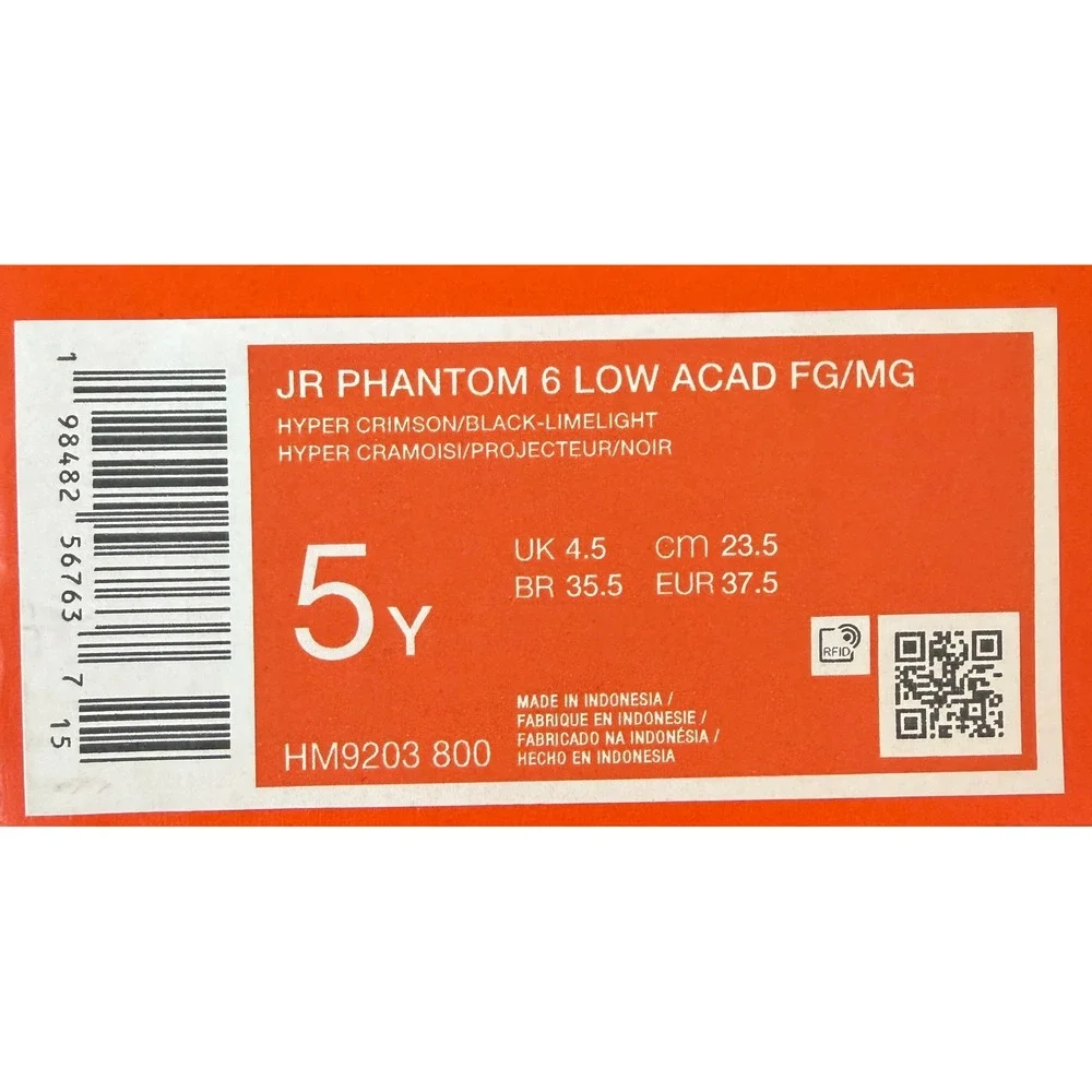 Nike Phantom 6 Low Academy FG/MG Max Voltage Pack Kids 5Y Soccer Cleats **NEW**